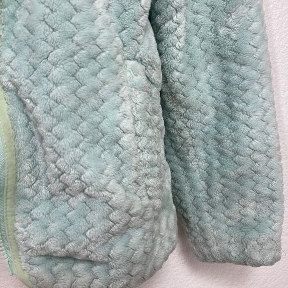 Columbia Plush Fuzzy Fleece Girls Jacket Medium 10-12 Seafoam Green Long Sleeves - Picture 8 of 11